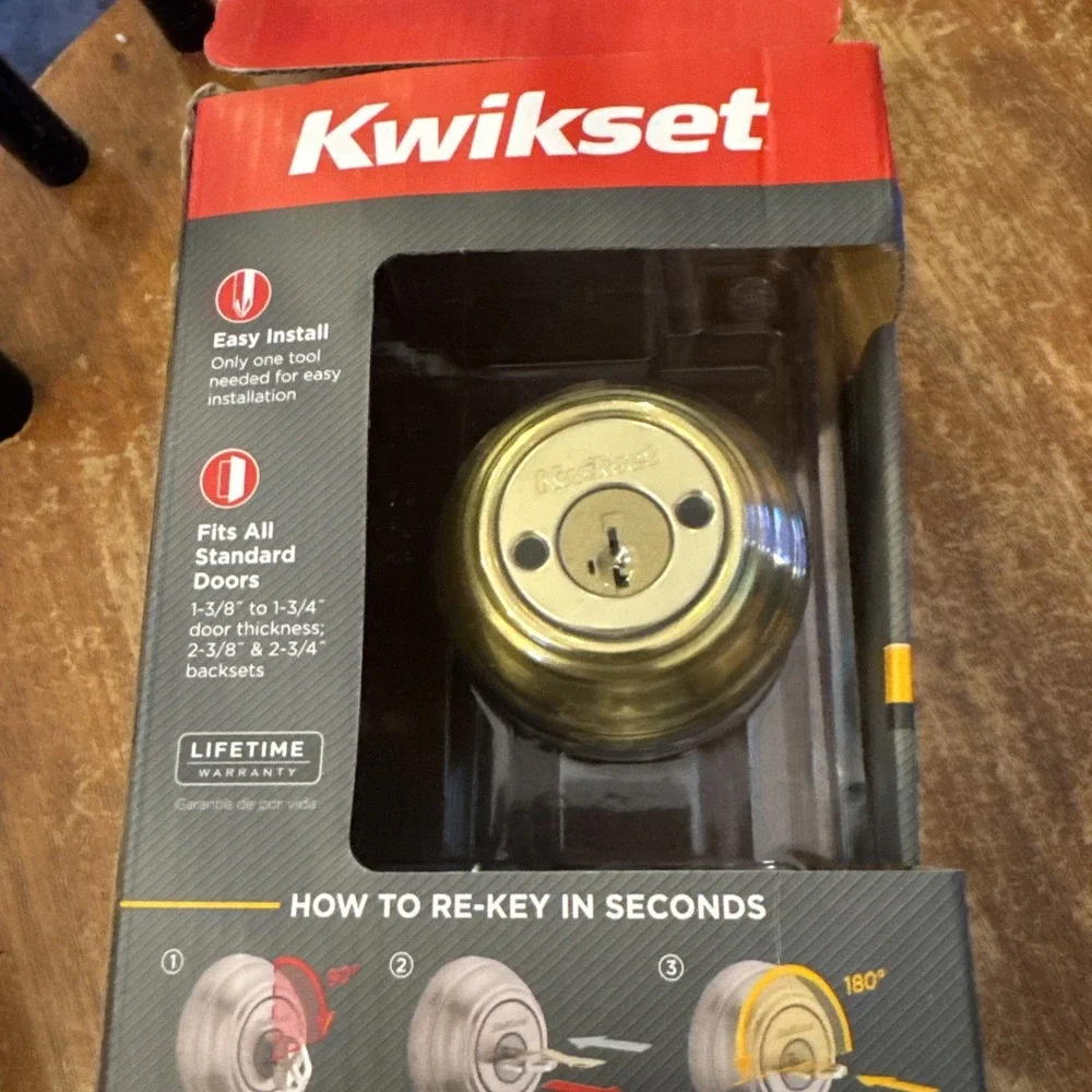 Double Sided Kwikset‎ Deadbolt In Brass